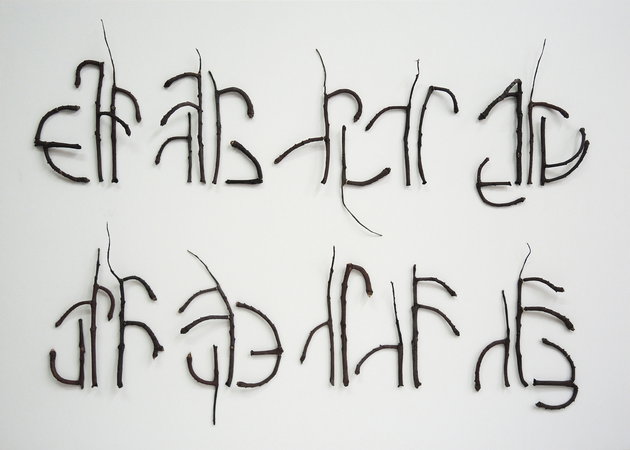 Feine Ver�stelungen einer Kastanie werden bei Werner Henkel zu eigenen Schriftzeichen und einem artenspezifischen Schriftbild. Foto: Werner Henkel