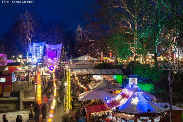 Schwabinger Weihnachtsmarkt - das Kunstvergngen auf der Mnchner Freiheit. Foto: Thomas Giessner